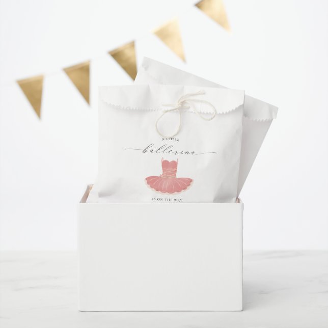 Sachets En Papier Petite Ballerina Rose fille Baby shower Favoriser  (Fête)