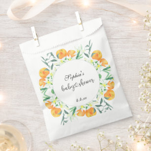 Sachets En Papier Petite douche de bébé orange