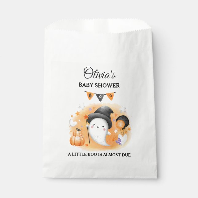 Sachets En Papier Petite Fille Fantôme Halloween Baby shower Favoris (Devant)