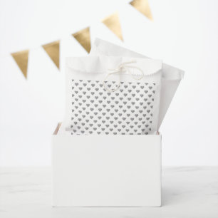 Sachets En Papier Petits Coeurs Gris Béton Symétrique sur Blanc