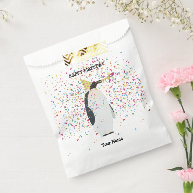 Sachets En Papier Pingouin - Animaux à la fête d'anniversaire (Scellé)