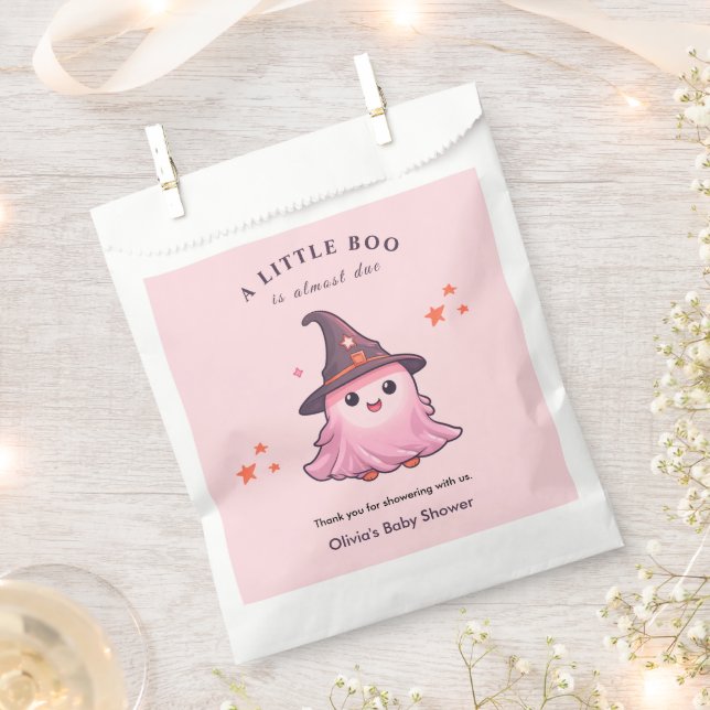 Sachets En Papier Pink A Little Boo Halloween Baby Shower  (Coupé)