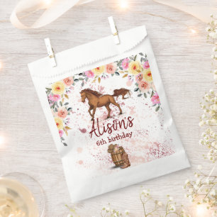 Sachets En Papier Pink Floral Anniversaire Cheval fête d'anniversair