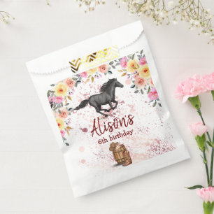 Sachets En Papier Pink Floral Anniversaire Cheval fête d'anniversair