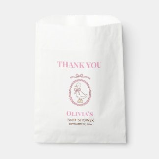 Sachets En Papier Pink Goose Baby Shower Favor Bags | Personalized