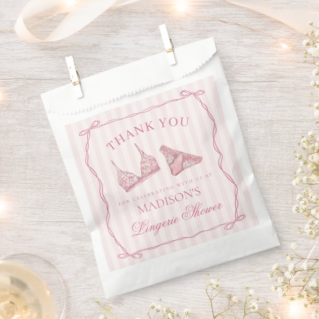 Sachets En Papier Pink Lingerie Shower Bachelorette Party Dessert (Coupé)