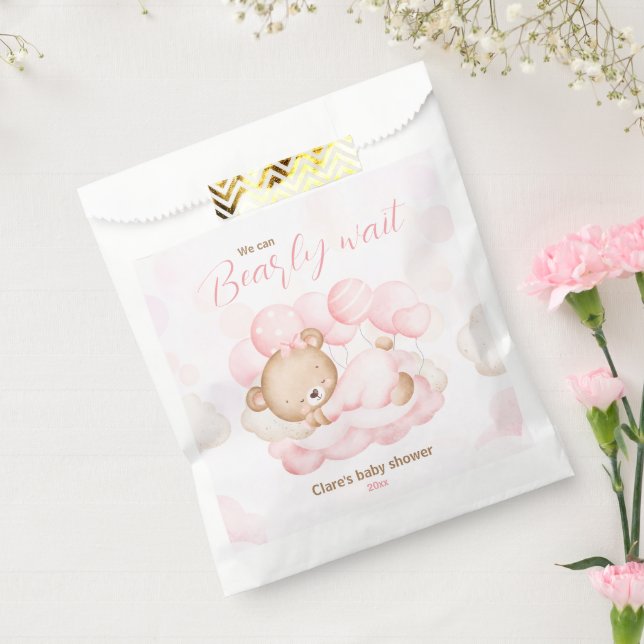 Sachets En Papier Pink Nous pouvons attendre prématurément Ours Baby (Scellé)