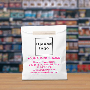 Sachets En Papier Pink Text Business Marque sur sac en papier