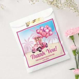 Sachets En Papier Plage convertible rose personnalisée Anniversaire