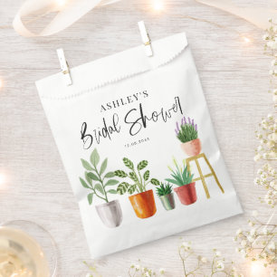 Sachets En Papier Plantes en pot aquarellées bohèmes pour une baby s