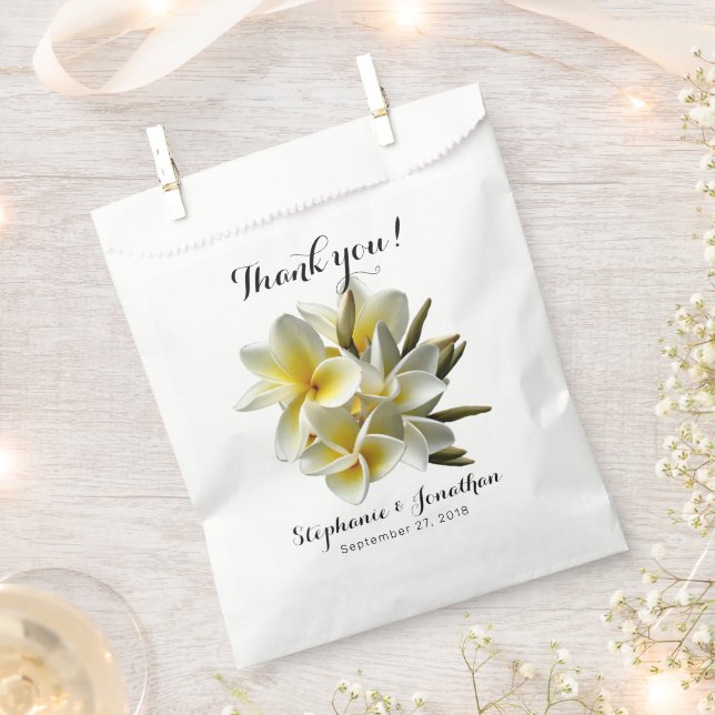 Sachets En Papier Plumeria jaune Merci (Coupé)
