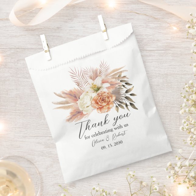 Sachets En Papier Poche Rustique Mariage Floral Favor Sac (Coupé)