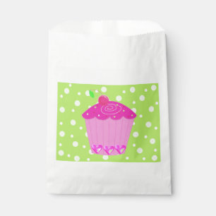 Sachets En Papier Points polka et Cupcake rose