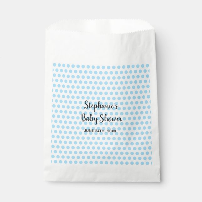 Sachets En Papier Pois Bleu Baby shower Blanc Garçons Filles mignonn (Devant)