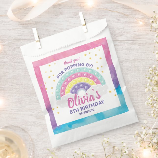 Sachets En Papier Pop It Fidget fête d'anniversaire (Coupé)