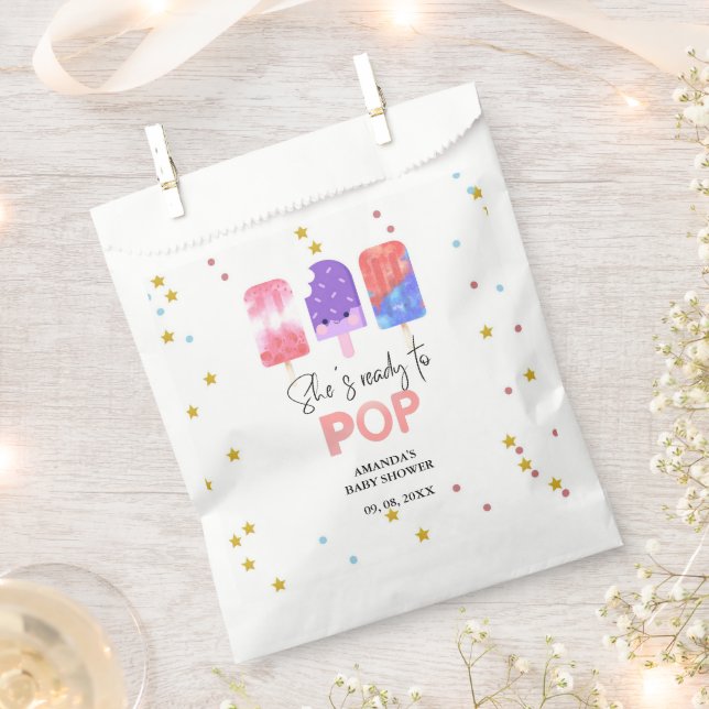 Sachets En Papier Popsicle Elle est prête à pop Baby shower (Coupé)