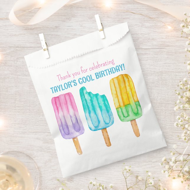 Sachets En Papier Popsicles d'aquarelle (Coupé)