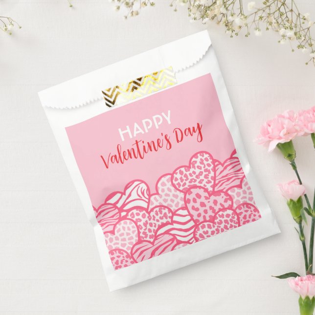 Sachets En Papier Poster de animal rose pâle Coeur des Valentines Fê (Scellé)