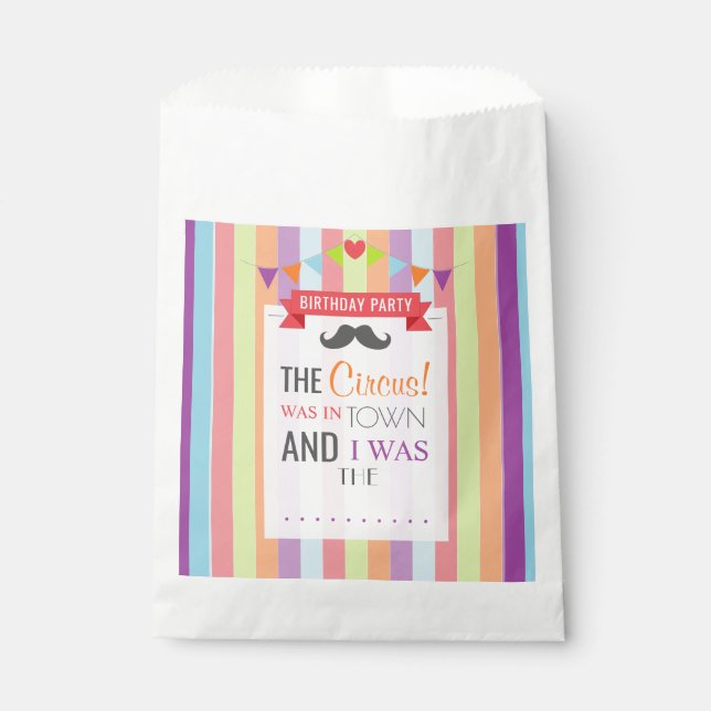 Sachets En Papier Poster de cirque vintage Fête d'anniversaire pour  (Devant)