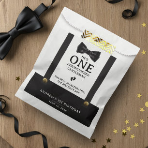 Sachets En Papier Premier anniversaire d'un garçon distingué