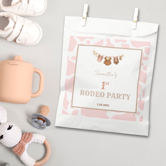 Sachets En Papier Premier Rodéo Vacheresse Rose Anniversaire Occiden (Créateur téléchargé)