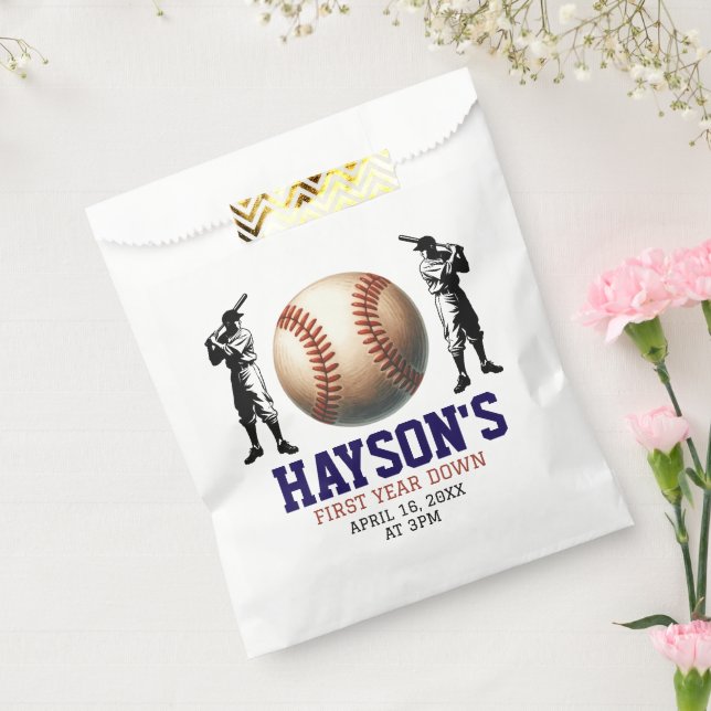 Sachets En Papier Première année de baseball bas 1ère fête d'anniver (Scellé)