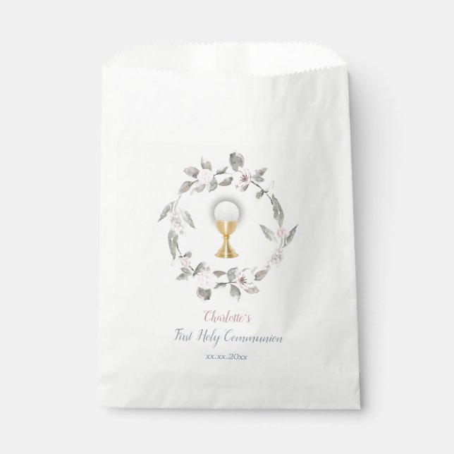 Sachets En Papier première communion personnalisée (Devant)