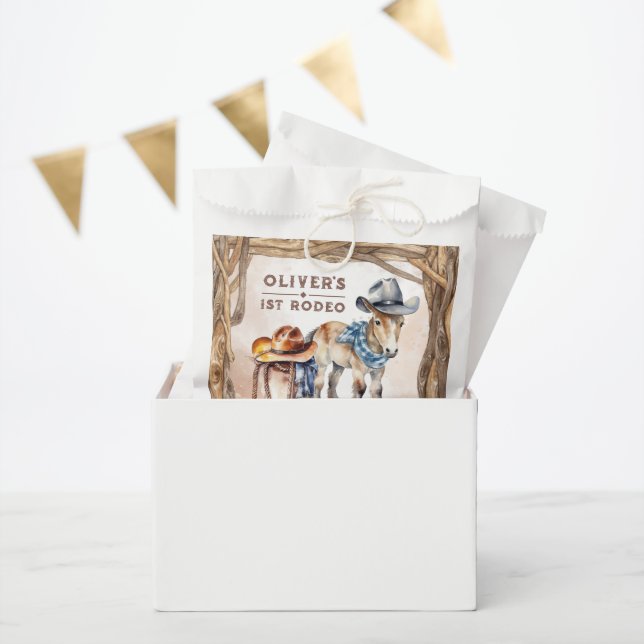 Sachets En Papier PREMIÈRE RODÉE | Boy Cowboy 1st Birthday Party (Fête)