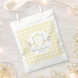 Sachets En Papier Préppy Southern Yellow Stork Baby shower