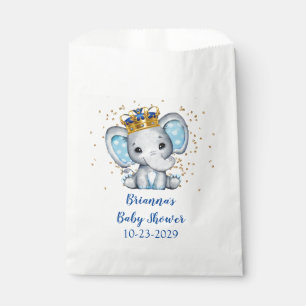 Sachets En Papier Prince Bleu Royal Or Éléphant Garçon Baby Shower