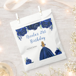 Sachets En Papier Princesse aux Cheveux Blonds Fête d'Anniversaire N
