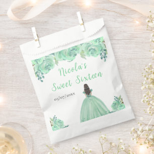 Sachets En Papier Princesse aux Cheveux Bruns Fleurs de Menthe Flora