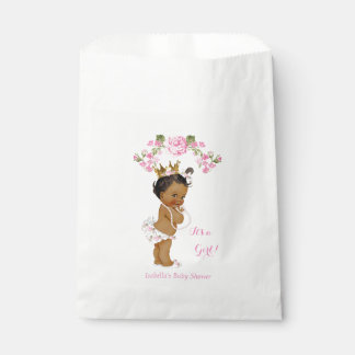 Sachets En Papier Princesse Baby shower fille rose blanche ethnie