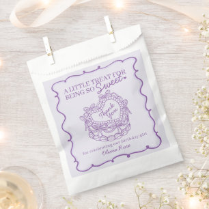 Sachets En Papier Purple Bow Retro Coquette gâteau Coquette Annivers