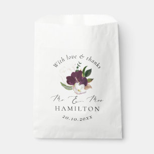 Sachets En Papier Purple Moody Blooms Mariage de calligraphie gothiq