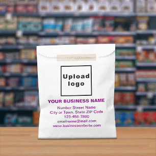 Sachets En Papier Purple Text Entreprise Marque sur sac en papier