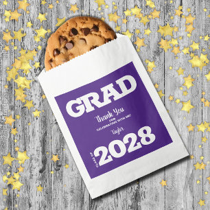 Sachets En Papier Purple White Graduation Party Favoriser le sac