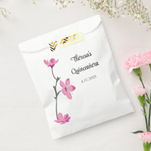 Sachets En Papier Quinceanera personnalisée en fleurs de cerisiers r