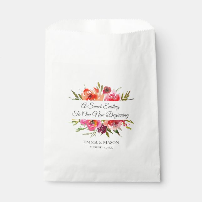 Sachets En Papier Radiant Romance Mariage Personnalisé (Devant)