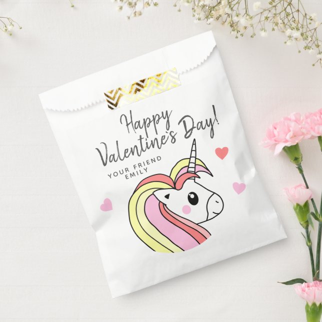 Sachets En Papier Rainbow Unicorn Heart Kids Valentine`Day (Scellé)