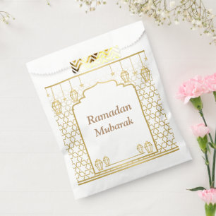 Sachets En Papier Ramadan Kareem Typographie Texte du Croissant isla