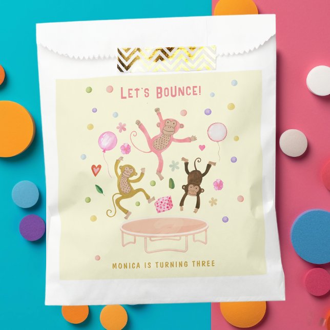 Sachets En Papier Rebondissons sauter singes anniversaires de enfant (Créateur téléchargé)