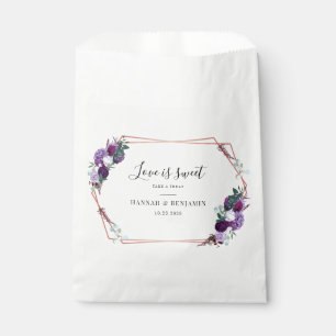 Sachets En Papier Réception de mariage avec cadre géométrique floral