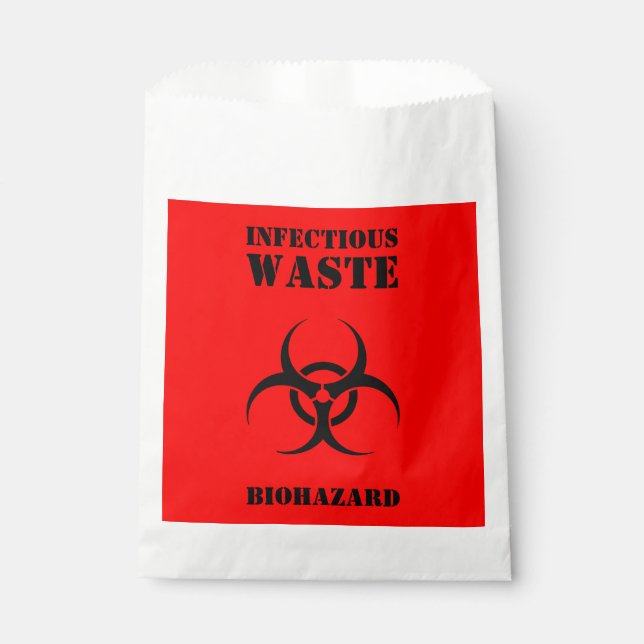 Sachets En Papier Red BIOHAZARD Déchets Infectieux Bac À Déchets Ou  (Devant)