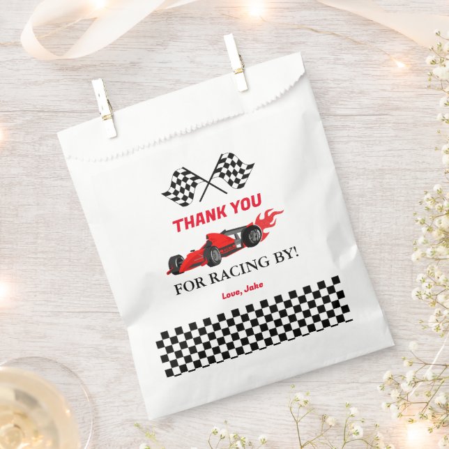 Sachets En Papier Red Car Race Baby shower (Coupé)