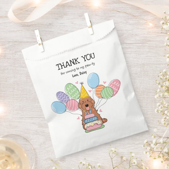 Sachets En Papier Red Cockapoo Cavapoo fête d'anniversaire (Coupé)