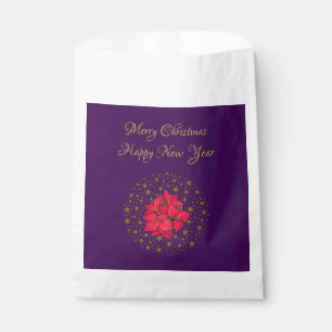 Sachets En Papier Red Poinsettia Plante sur la parties scintillant é