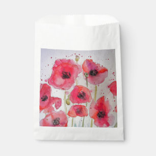 Sachets En Papier Red Poppy Art Flower Foral Party Favoriser les sac