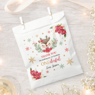 Sachets En Papier Reindeer Noël 1er anniversaire Red Winter Deer