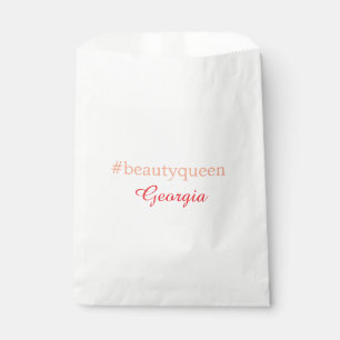 Sachets En Papier Reine de beautéhashtag rouge clair ajouter nom fil